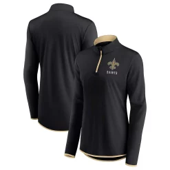 Women's Fanatics Branded Black New Orleans Saints Worth the Drive Quarter-Zip Top -Fanatics Clothing Shop 6126557 ALT