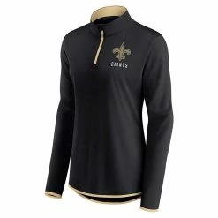 Women's Fanatics Branded Black New Orleans Saints Worth the Drive Quarter-Zip Top -Fanatics Clothing Shop 6126557 ALT2