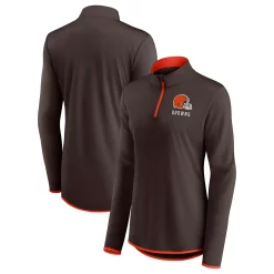 Women's Fanatics Branded Brown Cleveland Browns Worth the Drive Quarter-Zip Top -Fanatics Clothing Shop 6127250 ALT