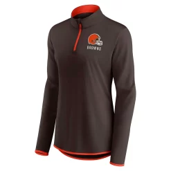Women's Fanatics Branded Brown Cleveland Browns Worth the Drive Quarter-Zip Top -Fanatics Clothing Shop 6127250 ALT2