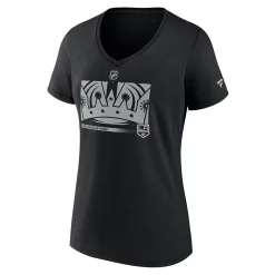 Women's Fanatics Branded Black Los Angeles Kings Authentic Pro Core Collection Secondary Logo V-Neck T-Shirt -Fanatics Clothing Shop 6127448 ALT2