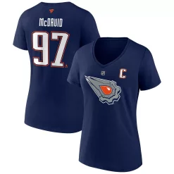 Women's Fanatics Branded Connor McDavid Navy Edmonton Oilers Special Edition 2.0 Name & Number V-Neck T-Shirt