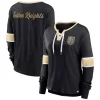 Women's Fanatics Branded Black Vegas Golden Knights Effervescent Exclusive Lace-Up Long Sleeve T-Shirt -Fanatics Clothing Shop 6127700