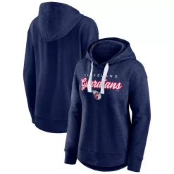 Women's Fanatics Branded Heathered Navy Cleveland Guardians Set to Fly Pullover Hoodie