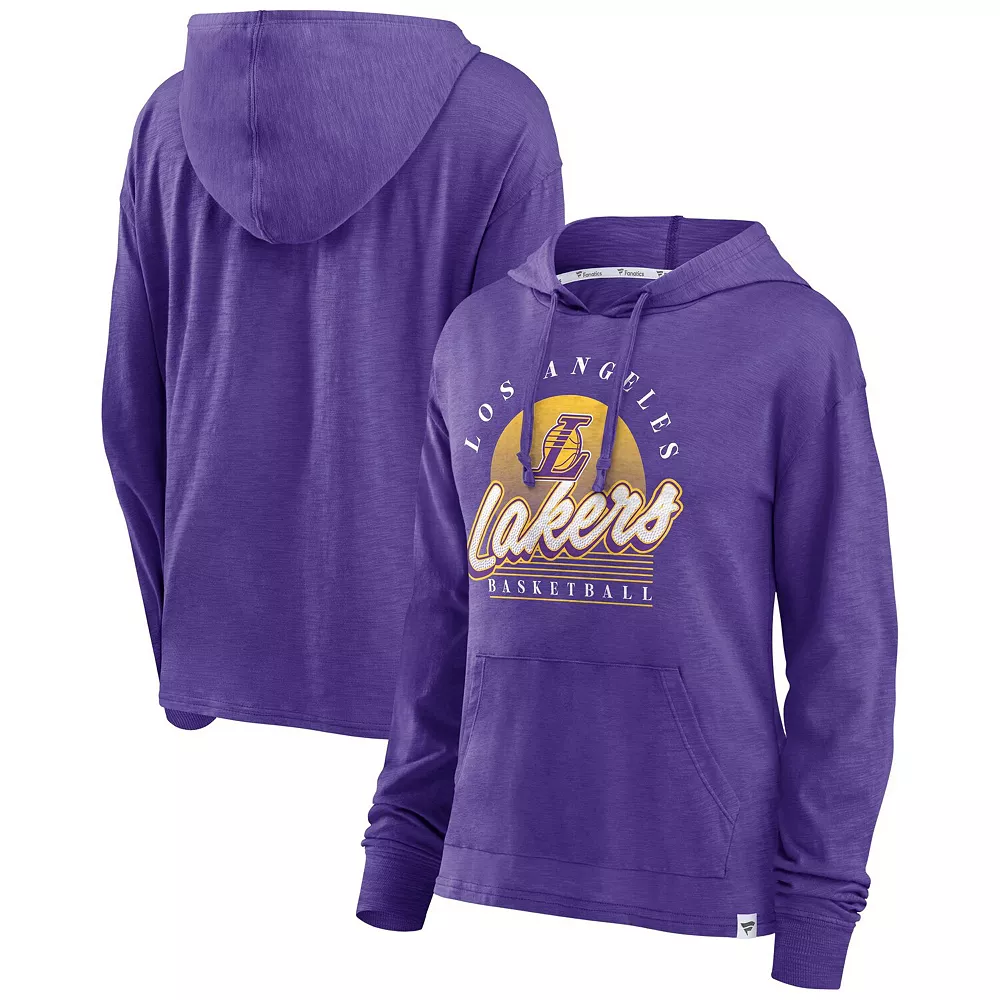 Women's Fanatics Branded Purple Los Angeles Lakers Full Steam Slub Hoodie T-Shirt 3 Women's Fanatics Branded Purple Los Angeles Lakers Full Steam Slub Hoodie T-Shirt