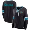 Women's Fanatics Branded Black San Jose Sharks Effervescent Exclusive Lace-Up Long Sleeve T-Shirt -Fanatics Clothing Shop 6129501