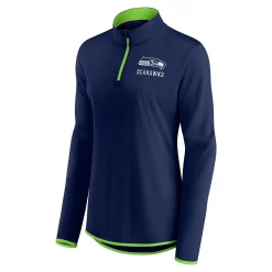 Women's Fanatics Branded College Navy Seattle Seahawks Worth the Drive Quarter-Zip Top -Fanatics Clothing Shop 6129779 ALT2
