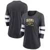 Women's Fanatics Branded Heather Charcoal Boston Bruins Line Shift Tri-Blend Three-Quarter Sleeve T-Shirt -Fanatics Clothing Shop 6135938