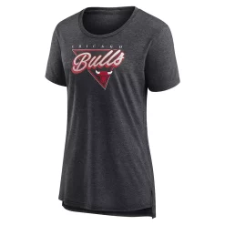 Women's Fanatics Branded Heathered Charcoal Chicago Bulls True Classics Tri-Blend T-Shirt -Fanatics Clothing Shop 6136191 ALT2