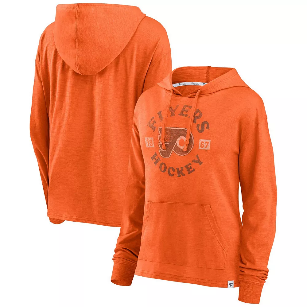 Women's Fanatics Branded Orange Philadelphia Flyers Heritage Salvation Waffle Pullover Hoodie 4 Women's Fanatics Branded Orange Philadelphia Flyers Heritage Salvation Waffle Pullover Hoodie - Image 2