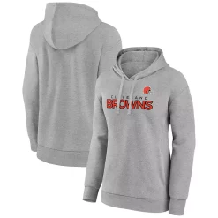 Women's Fanatics Branded Heathered Gray Cleveland Browns Checklist Crossover V-Neck Pullover Hoodie