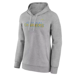 Women's Fanatics Branded Heathered Gray Los Angeles Chargers Checklist Crossover V-Neck Pullover Hoodie -Fanatics Clothing Shop 6154452 ALT2