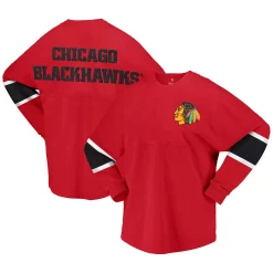 Women's Fanatics Branded Red Chicago Blackhawks Jersey Long Sleeve T-Shirt