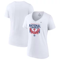 Women's Fanatics Branded White Philadelphia Phillies 2022 National League Champions Locker Room Plus Size V-Neck T-Shirt