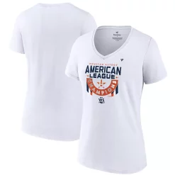 Women's Fanatics Branded White Houston Astros 2022 American League Champions Locker Room Plus Size V-Neck T-Shirt