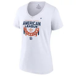 Women's Fanatics Branded White Houston Astros 2022 American League Champions Locker Room Plus Size V-Neck T-Shirt -Fanatics Clothing Shop 6155782 ALT2