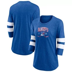 Women's Fanatics Branded Heather Blue New York Rangers Line Shift Tri-Blend Three-Quarter Sleeve T-Shirt 6 Women's Fanatics Branded Heather Blue New York Rangers Line Shift Tri-Blend Three-Quarter Sleeve T-Shirt -Fanatics Clothing Shop 6157068 ALT
