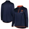 Women's Fanatics Branded Navy Chicago Bears Plus Size Worth the Drive Quarter-Zip Top -Fanatics Clothing Shop 6158124