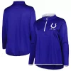 Women's Fanatics Branded Royal Indianapolis Colts Plus Size Worth the Drive Quarter-Zip Top