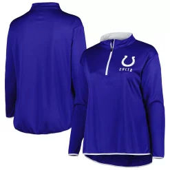 Women's Fanatics Branded Royal Indianapolis Colts Plus Size Worth the Drive Quarter-Zip Top