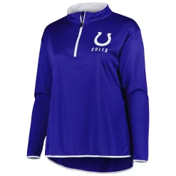 Women's Fanatics Branded Royal Indianapolis Colts Plus Size Worth the Drive Quarter-Zip Top -Fanatics Clothing Shop 6158370 ALT2