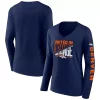 Women's Fanatics Branded Navy Denver Broncos Hometown Sweep Long Sleeve V-Neck T-Shirt -Fanatics Clothing Shop 6158749