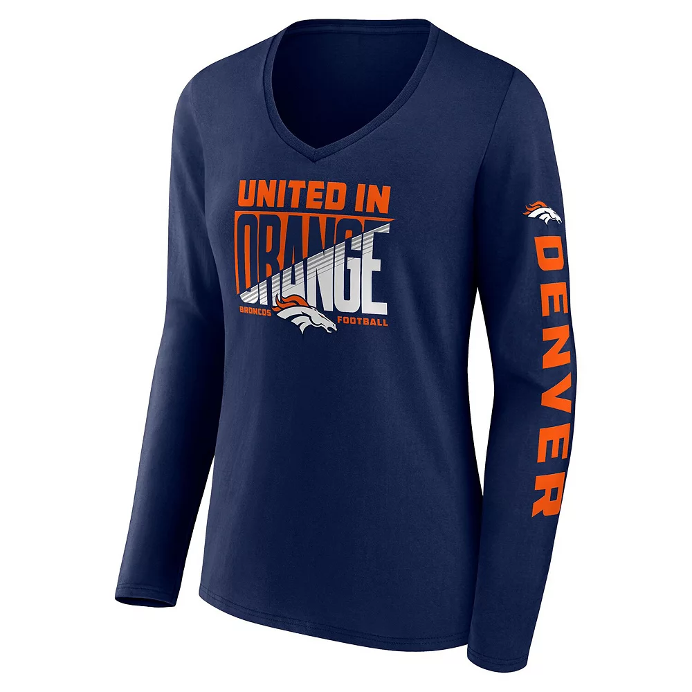 Women's Fanatics Branded Navy Denver Broncos Hometown Sweep Long Sleeve V-Neck T-Shirt 5 Women's Fanatics Branded Navy Denver Broncos Hometown Sweep Long Sleeve V-Neck T-Shirt - Image 3