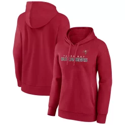 Women's Fanatics Branded Red Tampa Bay Buccaneers Checklist Crossover V-Neck Pullover Hoodie