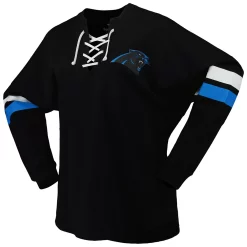 Women's Fanatics Branded Black Carolina Panthers Spirit Jersey Lace-Up V-Neck Long Sleeve T-Shirt -Fanatics Clothing Shop 6160338 ALT2