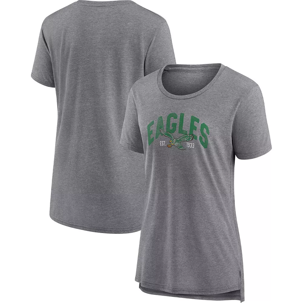 Women's Fanatics Branded Heathered Gray Philadelphia Eagles Drop Back Modern T-Shirt 4 Women's Fanatics Branded Heathered Gray Philadelphia Eagles Drop Back Modern T-Shirt - Image 2