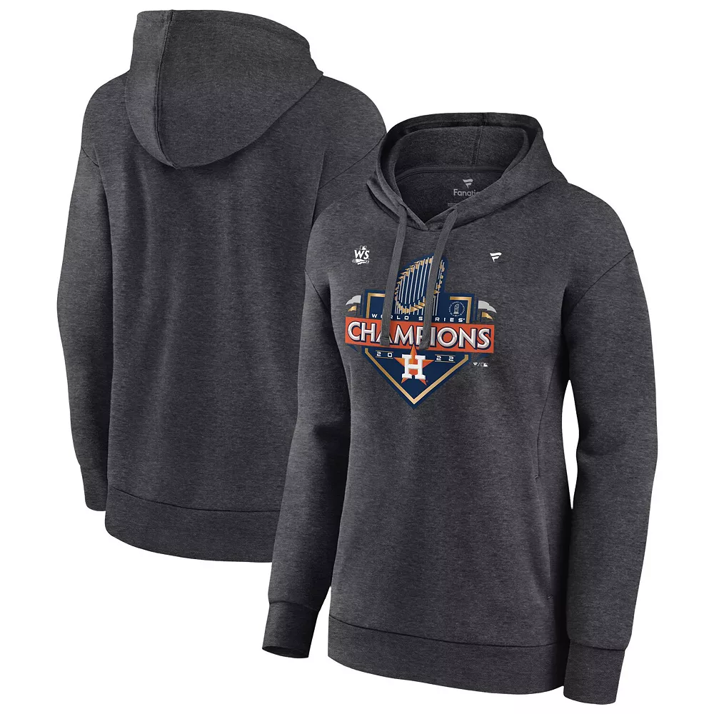 Women's Fanatics Branded Heather Charcoal Houston Astros 2022 World Series Champions Locker Room Pullover Hoodie 4 Women's Fanatics Branded Heather Charcoal Houston Astros 2022 World Series Champions Locker Room Pullover Hoodie - Image 2