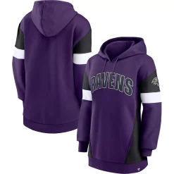 Women's Fanatics Branded Purple/Black Baltimore Ravens Lock It Down Pullover Hoodie