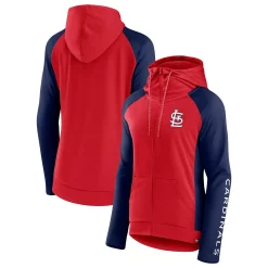 Women's Fanatics Branded Red/Navy St. Louis Cardinals Iconic Raglan Full-Zip Hoodie