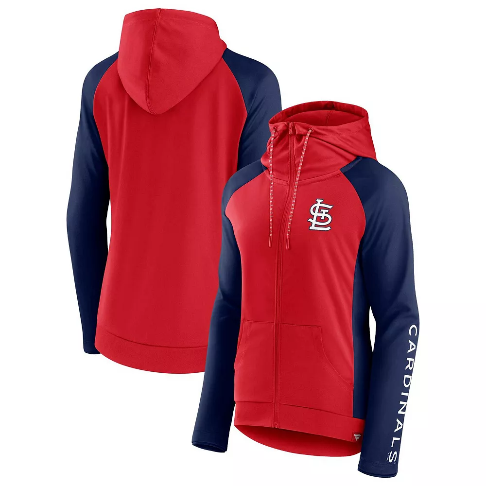 Women's Fanatics Branded Red/Navy St. Louis Cardinals Iconic Raglan Full-Zip Hoodie 4 Women's Fanatics Branded Red/Navy St. Louis Cardinals Iconic Raglan Full-Zip Hoodie - Image 2