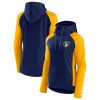 Women's Fanatics Branded Navy/Gold Milwaukee Brewers Iconic Raglan Full-Zip Hoodie -Fanatics Clothing Shop 6163205