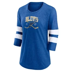 Women's Fanatics Branded Heather Blue St. Louis Blues Line Shift Tri-Blend Three-Quarter Sleeve T-Shirt 7 Women's Fanatics Branded Heather Blue St. Louis Blues Line Shift Tri-Blend Three-Quarter Sleeve T-Shirt -Fanatics Clothing Shop 6163538 ALT2
