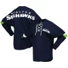 Women's Fanatics Branded College Navy Seattle Seahawks Spirit Jersey Lace-Up V-Neck Long Sleeve T-Shirt -Fanatics Clothing Shop 6163965