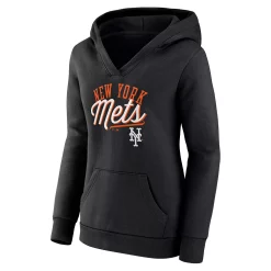 Women's Fanatics Branded Black New York Mets Simplicity Crossover V-Neck Pullover Hoodie -Fanatics Clothing Shop 6164018 ALT2