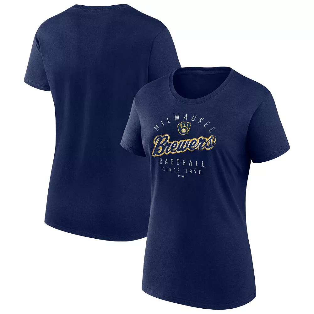 Women's Fanatics Branded Navy Milwaukee Brewers Team Arrival T-Shirt 3 Women's Fanatics Branded Navy Milwaukee Brewers Team Arrival T-Shirt
