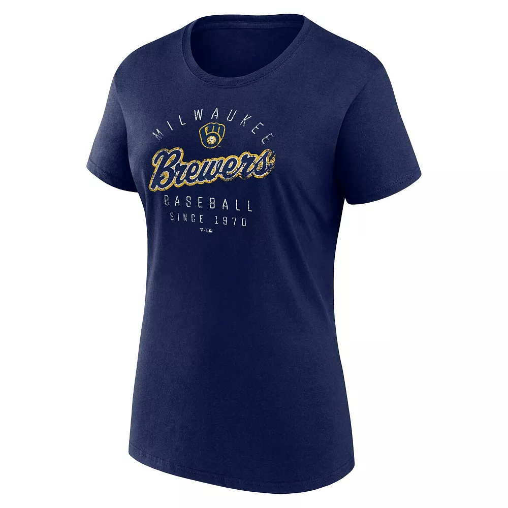 Women's Fanatics Branded Navy Milwaukee Brewers Team Arrival T-Shirt 5 Women's Fanatics Branded Navy Milwaukee Brewers Team Arrival T-Shirt - Image 3