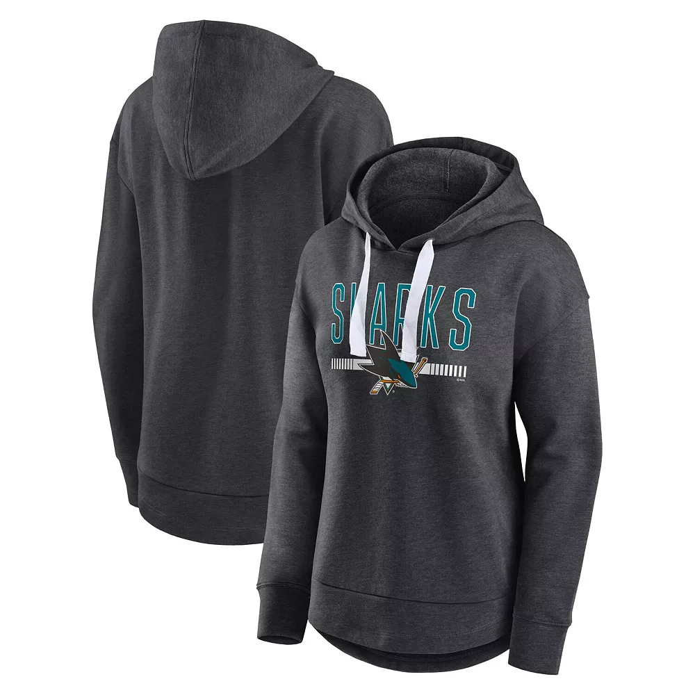 Women's Fanatics Branded Heather Charcoal San Jose Sharks Never Done Pullover Hoodie 3 Women's Fanatics Branded Heather Charcoal San Jose Sharks Never Done Pullover Hoodie