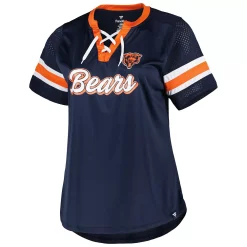 Women's Fanatics Branded Navy Chicago Bears Plus Size Original State Lace-Up T-Shirt -Fanatics Clothing Shop 6164844 ALT2