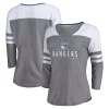 Women's Fanatics Branded Heather Gray/White New York Rangers League Leader V-Neck Tri-Blend 3/4-Sleeve T-Shirt 2 Women's Fanatics Branded Heather Gray/White New York Rangers League Leader V-Neck Tri-Blend 3/4-Sleeve T-Shirt -Fanatics Clothing Shop 6164975