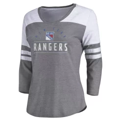 Women's Fanatics Branded Heather Gray/White New York Rangers League Leader V-Neck Tri-Blend 3/4-Sleeve T-Shirt 7 Women's Fanatics Branded Heather Gray/White New York Rangers League Leader V-Neck Tri-Blend 3/4-Sleeve T-Shirt -Fanatics Clothing Shop 6164975 ALT2