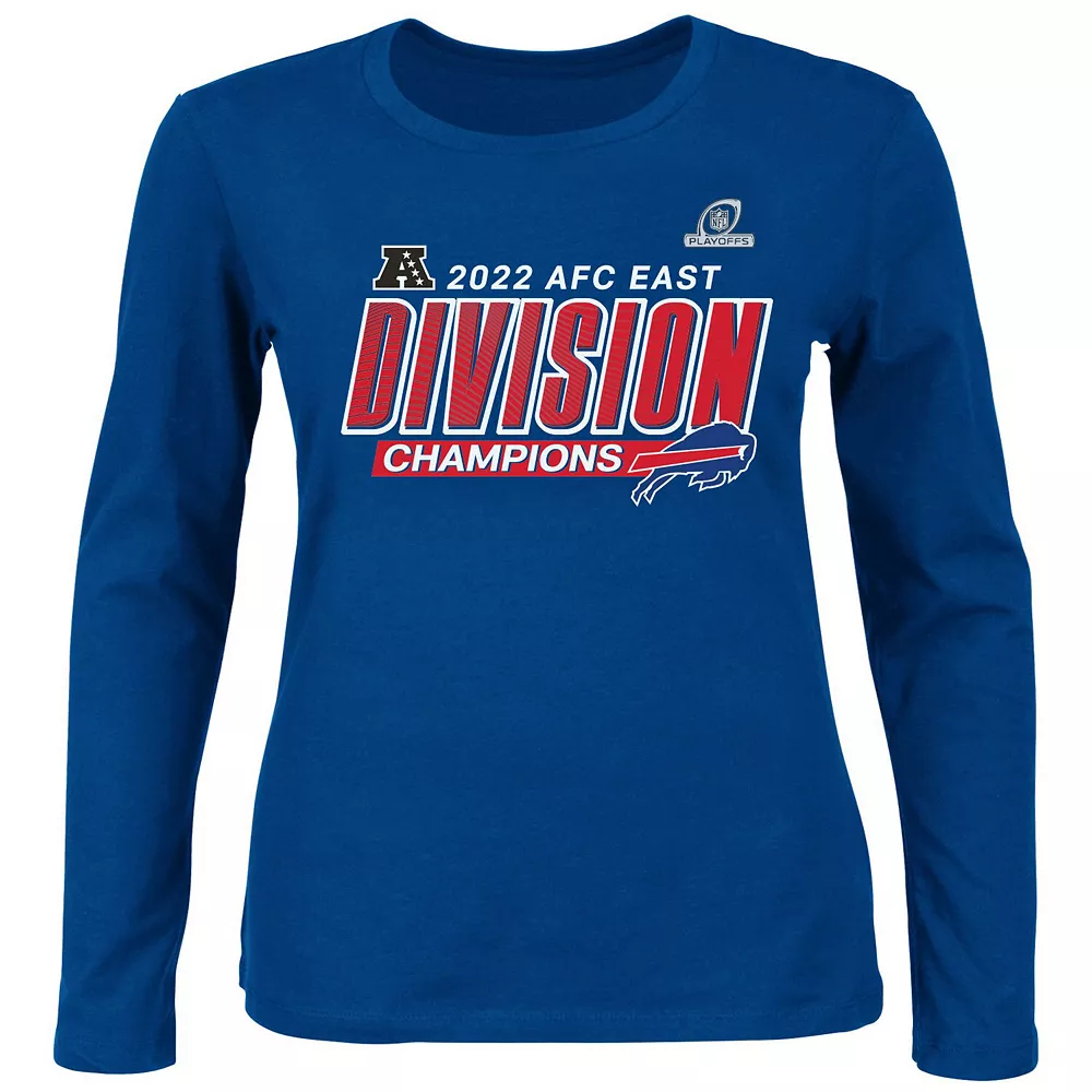 Women's Fanatics Branded Royal Buffalo Bills 2022 AFC East Division Champions Divide & Conquer Plus Size Long Sleeve T-Shirt 3 Women's Fanatics Branded Royal Buffalo Bills 2022 AFC East Division Champions Divide & Conquer Plus Size Long Sleeve T-Shirt