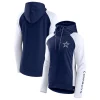 Women's Fanatics Branded White/Navy Dallas Cowboys End Around Raglan Full-Zip Hoodie
