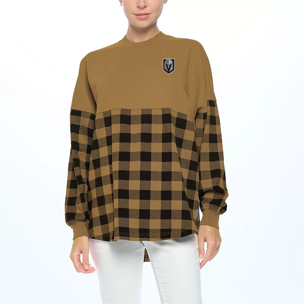 Women's Fanatics Branded Gold Vegas Golden Knights Buffalo Check Long Sleeve T-Shirt 3 Women's Fanatics Branded Gold Vegas Golden Knights Buffalo Check Long Sleeve T-Shirt