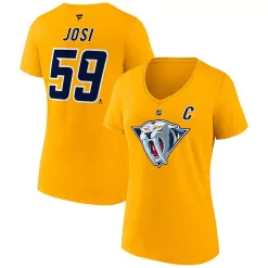 Women's Fanatics Branded Roman Josi Yellow Nashville Predators Special Edition 2.0 Name & Number V-Neck T-Shirt