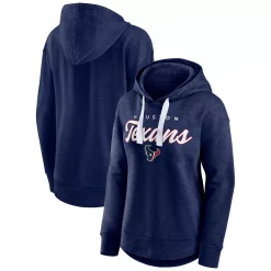 Women's Fanatics Branded Heather Navy Houston Texans Set To Fly Pullover Hoodie