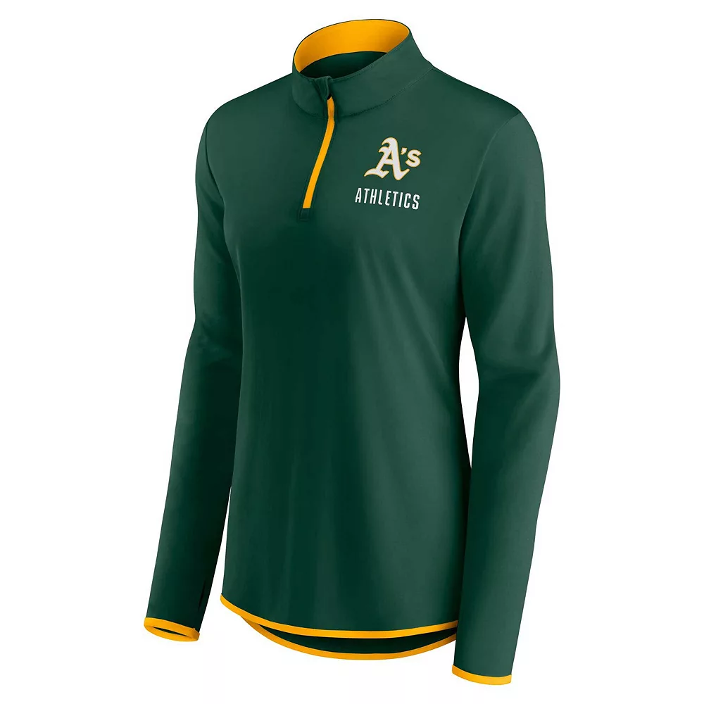 Women's Fanatics Branded Green Oakland Athletics Worth The Drive Quarter-Zip Jacket 5 Women's Fanatics Branded Green Oakland Athletics Worth The Drive Quarter-Zip Jacket - Image 3
